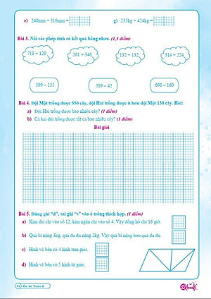 Bộ ÔN HÈ Lớp 2 (Toán + Tiếng Việt) - Dành cho học sinh lớp 2 lên lớp 3 - Theo chương trình SGK mới nhất