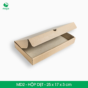 MD2 - 25x17x3 cm - 50 Thùng hộp carton trơn đóng hàng
