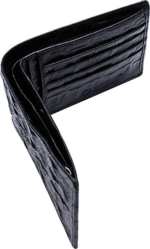 Bộ Ví & Thắt Lưng Nam Vân Cá Sấu Huy Hoàng HT2117-HT4117 (23 x 11,5 cm) - Đen