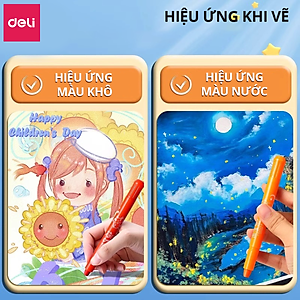 Bút Sáp Màu Lụa Dạng Xoay Deli -12/24 Màu Tươi Sáng Siêu Mịn Rửa Trôi Được An Toàn Trẻ Nhỏ Tô Màu Vẽ Tranh