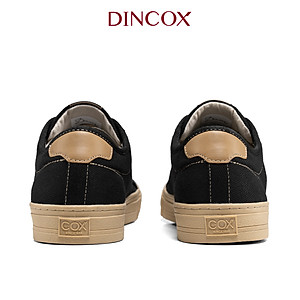 Giày Sneaker Nam Nữ Vải Canvas DINCOX E12 Black/Beige Đơn Giản Thanh Lịch