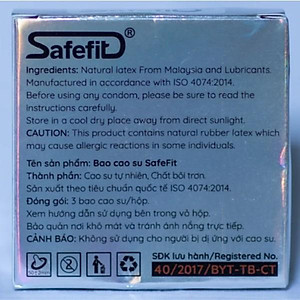 Bao cao su SafeFit siêu mỏng 003 hộp 3 cái