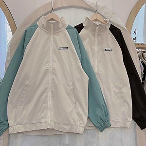 Áo khoác bomber nữ nam unisex gió jacket dù 2 lớp cúc bấm form rộng local brand ulzzang phong cách hàn quốc đep RECORDS