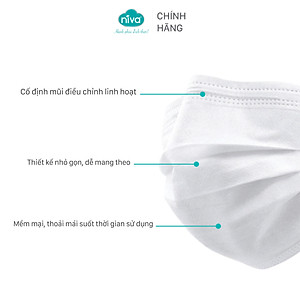 Combo 05 Khẩu Trang Y Tế 4 Lớp Niva Hộp 50 Cái Kháng Khuẩn, Ngăn Khói Bụi, Vi Khuẩn Hàng Chính Hãng Cao Cấp