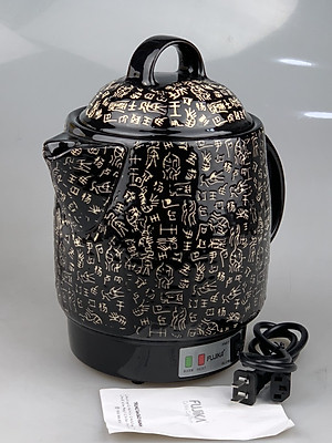 Siêu Sắc Thuốc 3L ,Ấm Sắc Thuốc Tự Động Fujika K5 Lòng Ấm Tráng Men Chịu Nhiệt Cao Màu Đen Họa Tiết Kí Tự- Hàng Chính Hãng