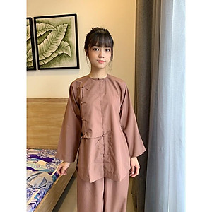 áo lam đi chùa, đồ phật tử, hò tuyển thống nút thắt, thời trang nữ tay dài