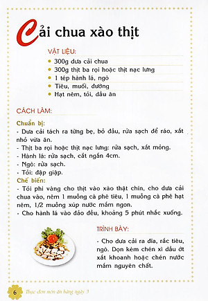 Sách Thực Đơn Món Ăn Hàng Ngày -Tập3