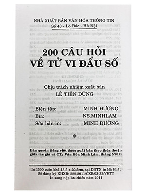 200 Câu Hỏi Về Tử Vi Đẩu Số
