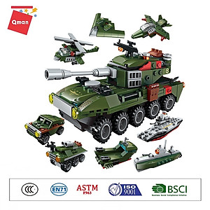 Đồ chơi xếp hình, lắp ráp Qman 1803 – Chiến xa lội nước (361 mảnh ghép)