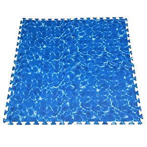 Bộ 4 tấm Thảm xốp lót sàn Thoại Tân Thành an toàn cho bé - hình sóng biển màu xanh dương - kích thước 1 tấm 60x60cm, độ dày khoảng 0,9 - 1cm