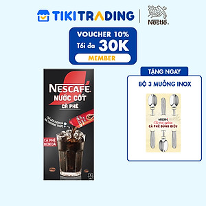 [Tặng 2 Hộp Sữa Gấu] Nước cốt cà phê NESCAFÉ - CÀ PHÊ ĐEN ĐÁ (hộp 5 gói x 75ml)