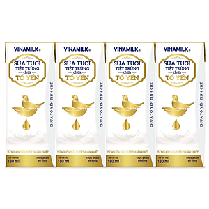 Thùng 24 hộp Sữa tươi tiệt trùng chứa tổ yến Vinamilk Green farm - hộp 180ml