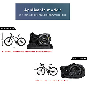 Túi đựng xe đạp leo núi RHINOWAIK chất liệu oxford chất lượng cao,Thích hợp cho xe đạp leo núi 26-27,5 inch và xe đạp đường trường 700C.