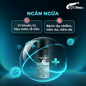 Dung dịch vệ sinh nam dạng bọt, tinh chất bạc hà tươi mát Shell Pure Peppermint Extract - Chai 100ml