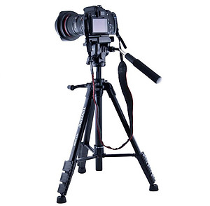 Chân máy YUNTENG VCT-691RM dùng cho máy ảnh, máy quay và điện thoại ( Kèm đầu kẹp xoay 360 độ, Remote và túi đựng) - Hàng chính hãng