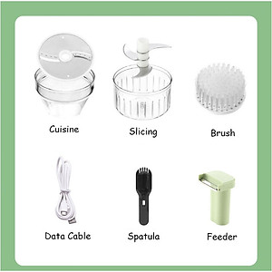 Máy xay mini cầm tay 3 trong 1 (máy xay nghiền tỏi ớt, rau củ, sinh tố;, máy nạo gọt hoa quả; máy cắt sợi, thái lát đồ ăn) dễ dàng vệ sinh - Chính hãng MINIIN (Giao màu ngẫu nhiên)