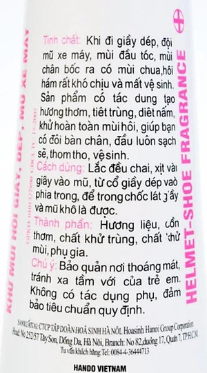 Combo 3 Chai xịt Khử Mùi Hôi Giầy Dép Mũ Bảo Hiểm Hando 120ml