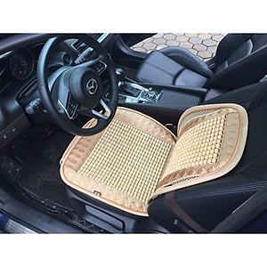 Bộ Tựa Lưng Và Lót Ghế Ô Tô Có Hạt Gỗ Masage Hàng Cao Cấp Đủ Mầu