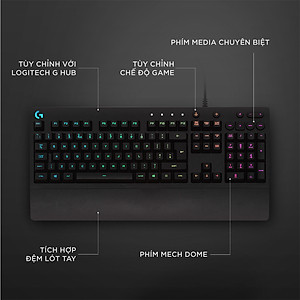 Bàn phím game có dây Logitech G213 Prodigy RGB Lightsync - Hàng chính hãng