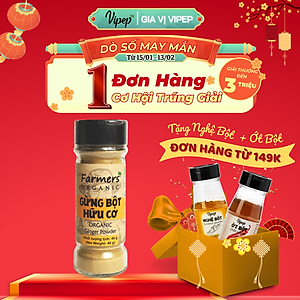 Gừng Bột Farmers' Organic Vipep Hũ Thủy Tinh 40g