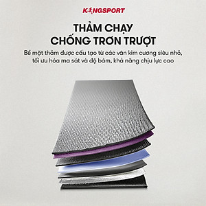 Máy chạy bộ KINGSPORT BK-8000 đa năng, thảm chạy rộng chống trơn, kèm đai massage và thanh gập bụng, cân nặng phù hợp từ dưới 75kg