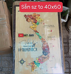 [KOSUYTU] Bản Đồ Việt Nam Bằng Gỗ - 34 Tỉnh Thành Mới – KT 40 x 60 CM