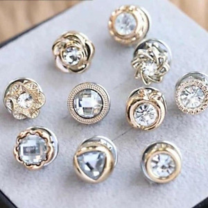 Set 10 cúc cài áo mini chống hở, ghim cài trang trí khuy áo thời trang Hàn Quốc (Giao mẫu ngẫu nhiên)