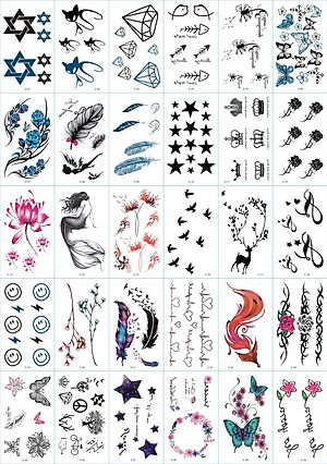 530 Hình Xăm Dán Tattoo Nam Thần Chết Mặt Trời Chữ Cái Vết Thương