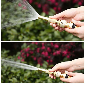 Bộ dây vòi xịt nước rửa xe,tưới cây,loại 7m,10m 206587 đầu đồng,cút đồng+móc khoá