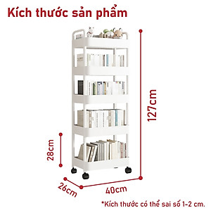 [4026] BG Kệ đa năng 3/4/5 - bánh xe, giỏ đựng đồ, Dễ dàng di chuyển giá sách đa năng,Kệ đa năng có bánh xe, di chuyển tiện lợi (hàng nhập khẩu)