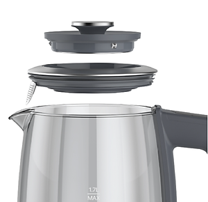 Ấm đun siêu tốc 5 mức nhiệt LocknLock Smart glow glass electric kettle 1.7L EJK276GRY - Hàng chính hãng