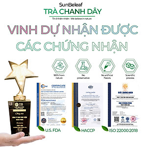 [TẶNG TOPPING] Trà Chanh Dây hòa tan Sunbeleaf, có chanh dây thật, trà hoa quả tươi ngon, thanh mát, hộp 10 gói
