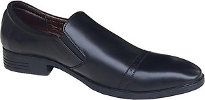 Giày tây nam Trường Hải không dây da bò  thật màu đen mềm mại đế cao su không trơn may chắc chắn GT810