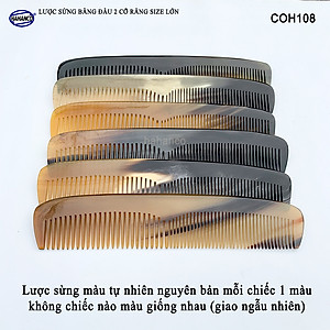 Lược sừng xuất Nhật (Size:XL- 19cm) COH108 - Lược bằng đầu 2 loại răng - Chăm sóc tóc