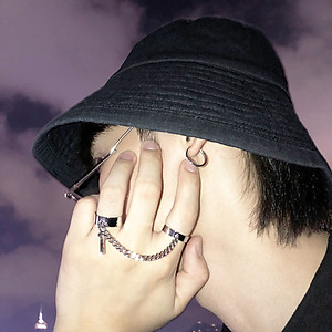 Nhẫn nam nữ hình chữ thập phong cách hip hop thời trang Hàn Quốc