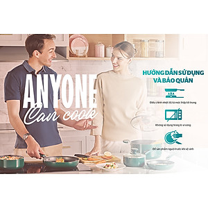 Bộ nồi chảo chống dính Sunhouse cao cấp AM1101G 8 món - Tiêu chuẩn Mỹ ( 1 chảo size 20cm, 1 chảo size 20cm, 1 quánh size 16cm , 1 quánh 20cm , 1 nồi size 24cm , 3 vung nồi các size 16/20/24cm)