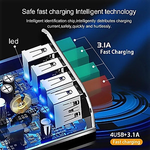 Củ Sạc nhanh 5.1A với 4 trong 1 Cổng Usb Cho Điện Thoại IPAD TABLET - miếng lót chuột