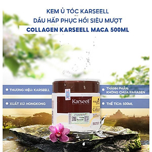 Kem ủ tóc Collagen KARSEELL dạng hũ 500ml, dầu hấp phục hồi siêu mượt chuẩn salon ngay tại nhà
