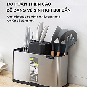 Hộp Đựng Dao Dĩa Đũa Bằng Thép Không Gỉ Cao Cấp Thương Hiệu FEIDASH 