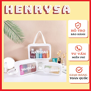 Túi đựng mỹ phẩm, đồ trang điểm đi du lịch trong suốt, chống thấm nước tiện dụng - HENRYSA