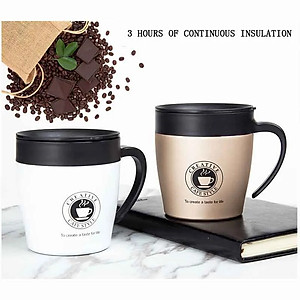 Cốc pha cafe inox 304 Creative 330ml tặng kèm muỗng- Hàng chính hãng 