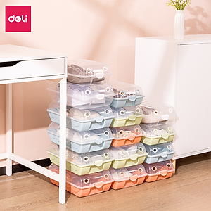 Hộp Nhựa Đựng Giày Trong Suốt Có Nắp Đậy Nhiều Màu Thông Minh Tiện Lợi Deli - Hộp Đựng Giày Nhựa PP Dẻo Chịu Lực Nhiều Size Có Thể Xếp Chồng