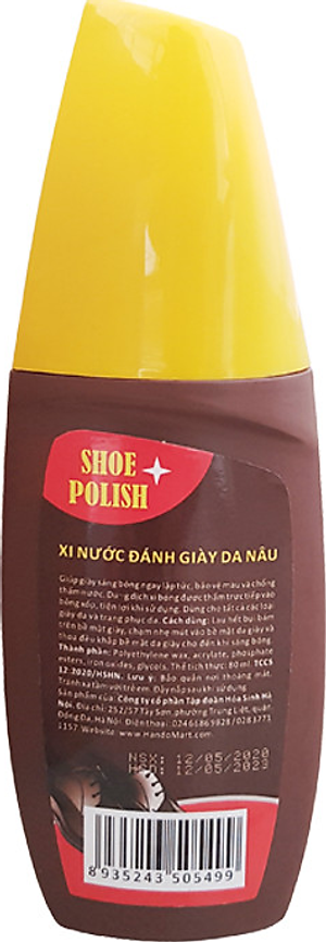 Xi nước đánh giày da, đồ da Hando 80ml (màu Nâu)