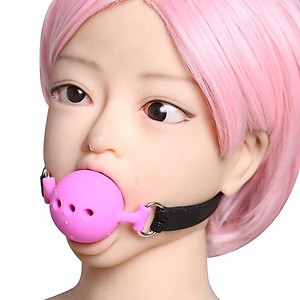 Open Breathable Leather Paly Buckle Belt Silicon Mouth Gag for Women