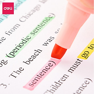 Set 6 Chiếc Bút Highlight Hai Đầu Bút Nhớ Dòng Đánh Dấu Dạ Quang Take Note Ghi Chú Deli - Bảng Màu Pastel Macaron - 33002 S605 S735 S134