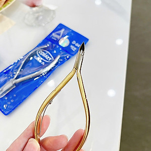 Combo Kìm Lấy Khóe Mũi Dài Nhọn 1.5cm + Kềm Nhặt cắt Da Bán Nguyệt Mạ Vàng - Dụng Cụ Chăm Sóc Nail Chuyên Nghiệp Chà Gót Chân