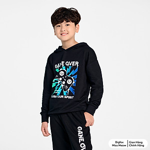 Bộ nỉ bé trai size đại Bigfox Miss Meow, bộ thu đông cho bé trai dáng hoodie họa tiết Game Over size trẻ em 7,8..15 tuổi