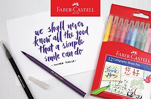 Bút thư pháp CALLIGRAPHY đầu cọ - 12 màu Faber 551512