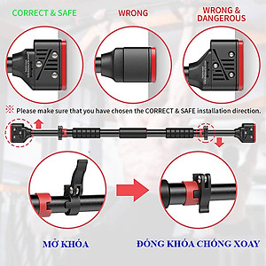 Xà Đơn Treo Tường Gắn Cửa Thế Hệ Mới 2021 Đầu Xà Hình Chữ Nhật Chịu Lực 250kg Đại Nam Sport + Kèm Găng Tay Tập Xa