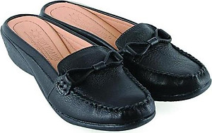 Giày Sabo Nữ Da Bò Huy Hoàng HT7936 - Đen